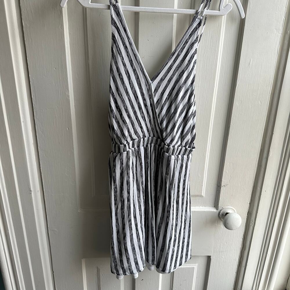 Lulus Oceanside Adventure White Striped Backless Skater Dress - Picture 3 of 8